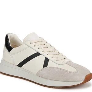 Vince Leather Ohara Cream and Black Sneakers Sz 6.5